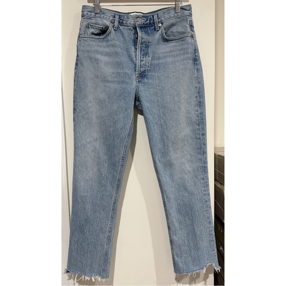 Agolde Riley High Rise Straight Leg Crop Jean Normcore - Picture 2 of 11